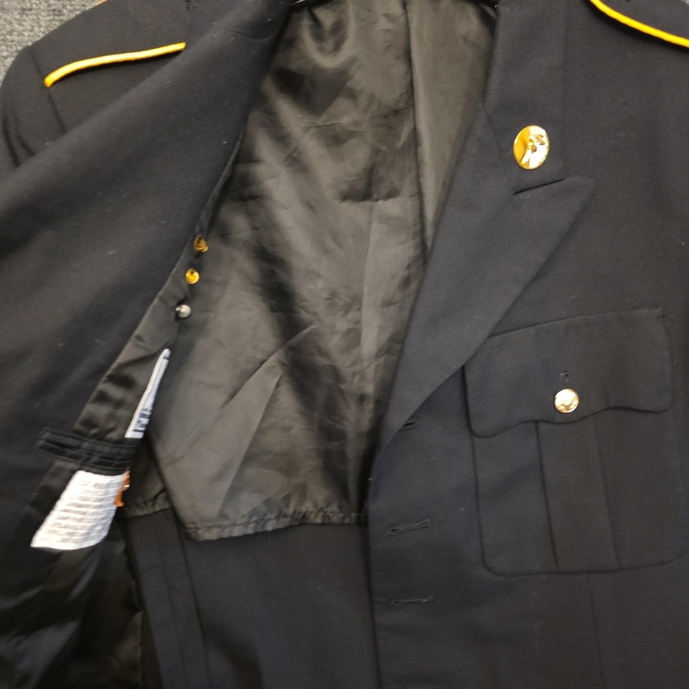 Bremen-Bowdon Suit Jacket Mens 40R Blue Polyester Wool Army Dress ROTC Uniform - Picture 10 of 16